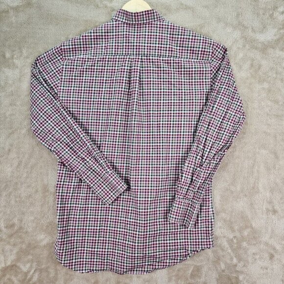 Peter Millar Dress Shirt White Pink Black Gray Plaid Long Sleeve Mens Size L - Picture 3 of 10